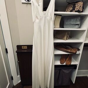 BCBGMaxAzria Backless Cream Dress